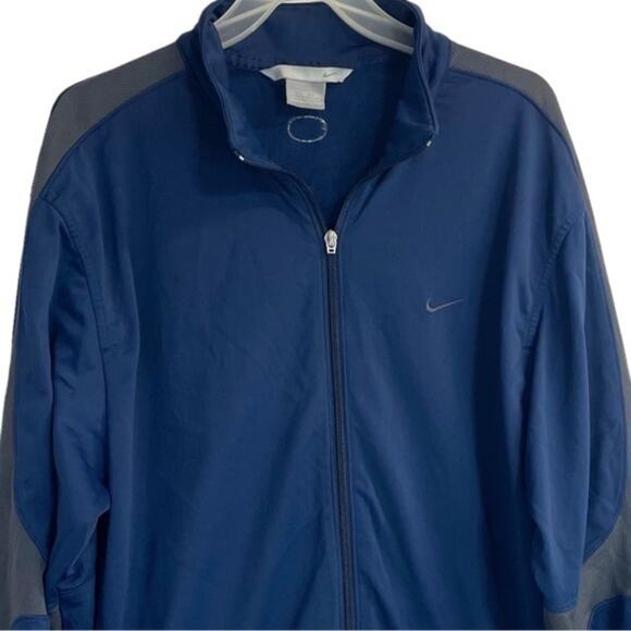 Nike Jacket Full Zip Athletic Lightweight Navy Gray Mens size XL - Picture 2 of 10